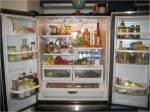 Photograph of the interior of a large domestic fridge